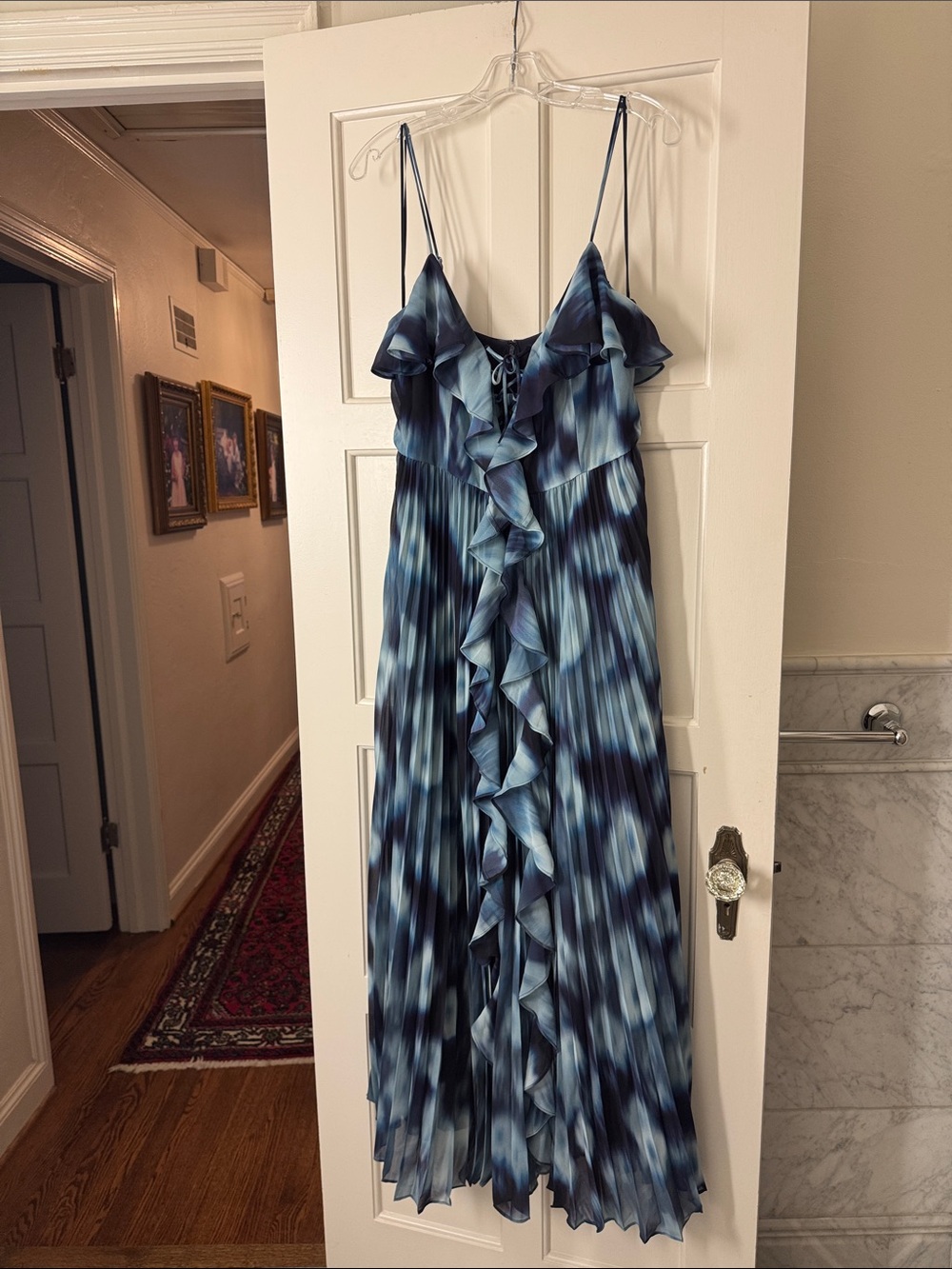 J.Crew Collection chiffon ruffle dress in blurry floral print CO422 - Picture 9 of 14